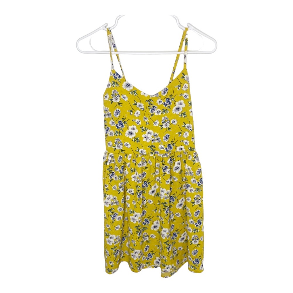 ROMWE yellow floral sundress size small EUC f - Picture 1 of 4